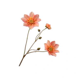 Kunstbloem Dahlia Perzik - 65 cm