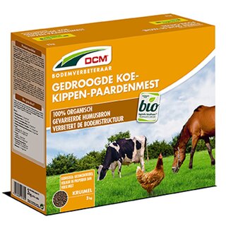 DCM Gedroogde Koe-Kippen-Paardenmest - 3 kg