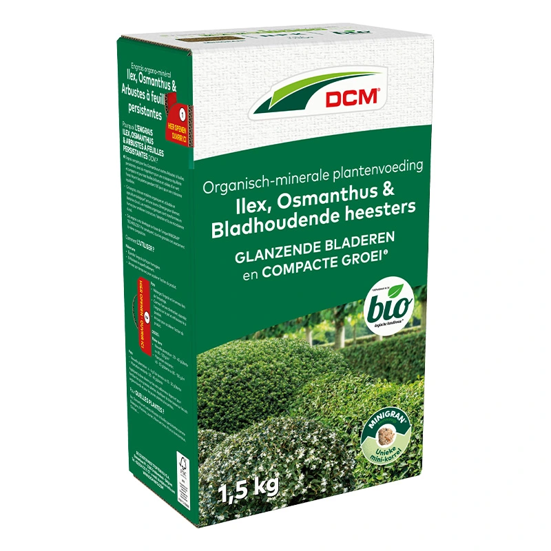 DCM Meststof Ilex, Osmanthus & Bladhoudende Heesters - 1,5 kg