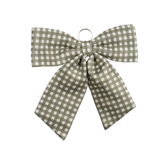 Decoratiestrik Geruit Groen - 52 cm