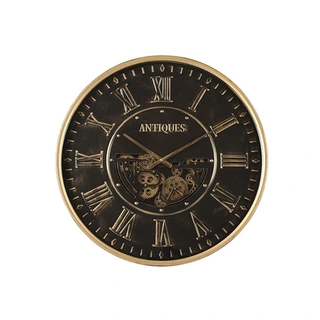 Decostar Wandklok Uneman Zwart/Brons - Ø60 cm | De Boet