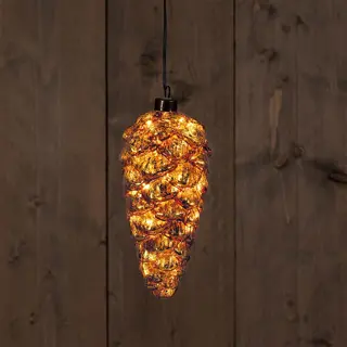 Dennenappel Antiek Glas Goud - 20 cm