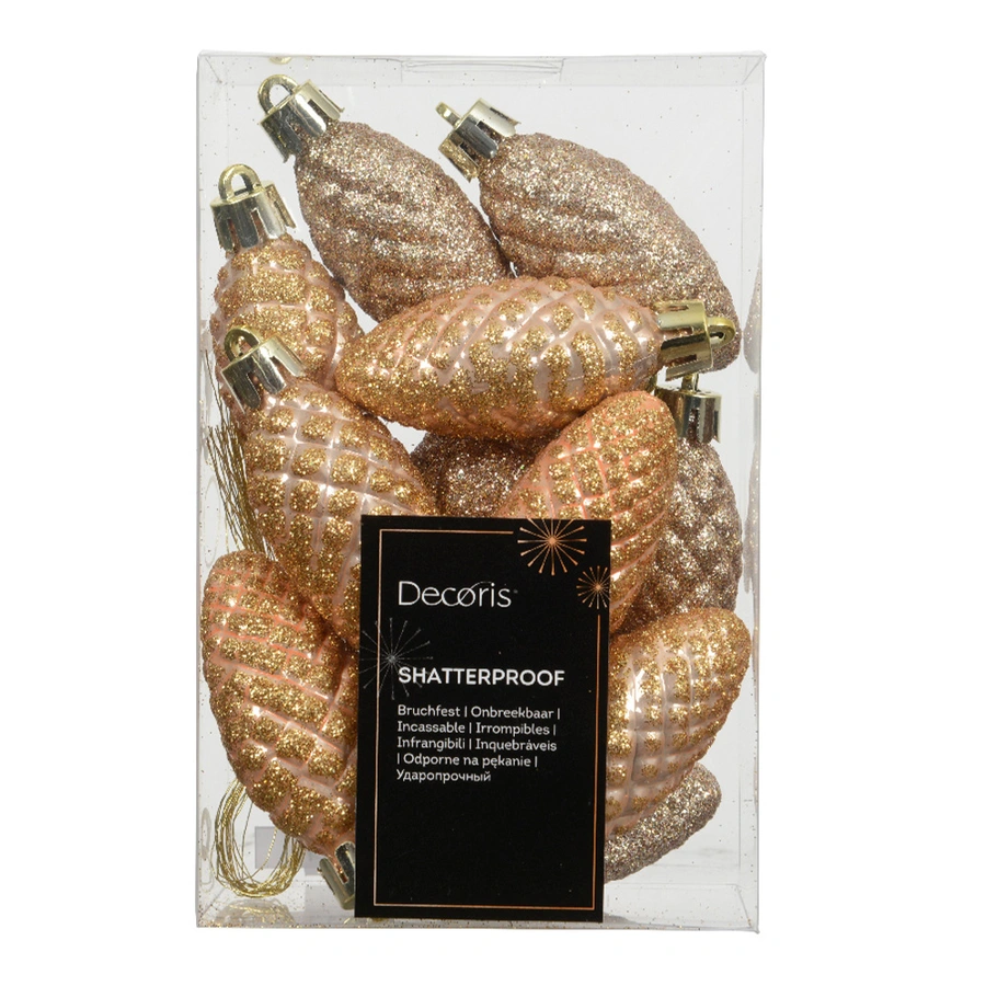 Dennenappels 12 st. - Peach Pearl - afbeelding 1