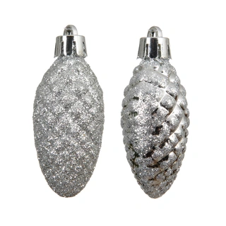 Dennenappels 12 st. - Zilver - afbeelding 2