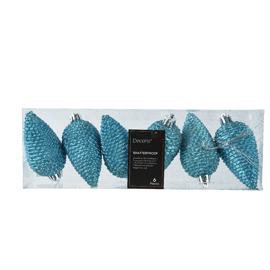 Dennenappels 6 st. - Folk Blue - afbeelding 1