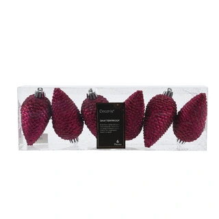 Dennenappels 6 st. - Festive Pink - afbeelding 1