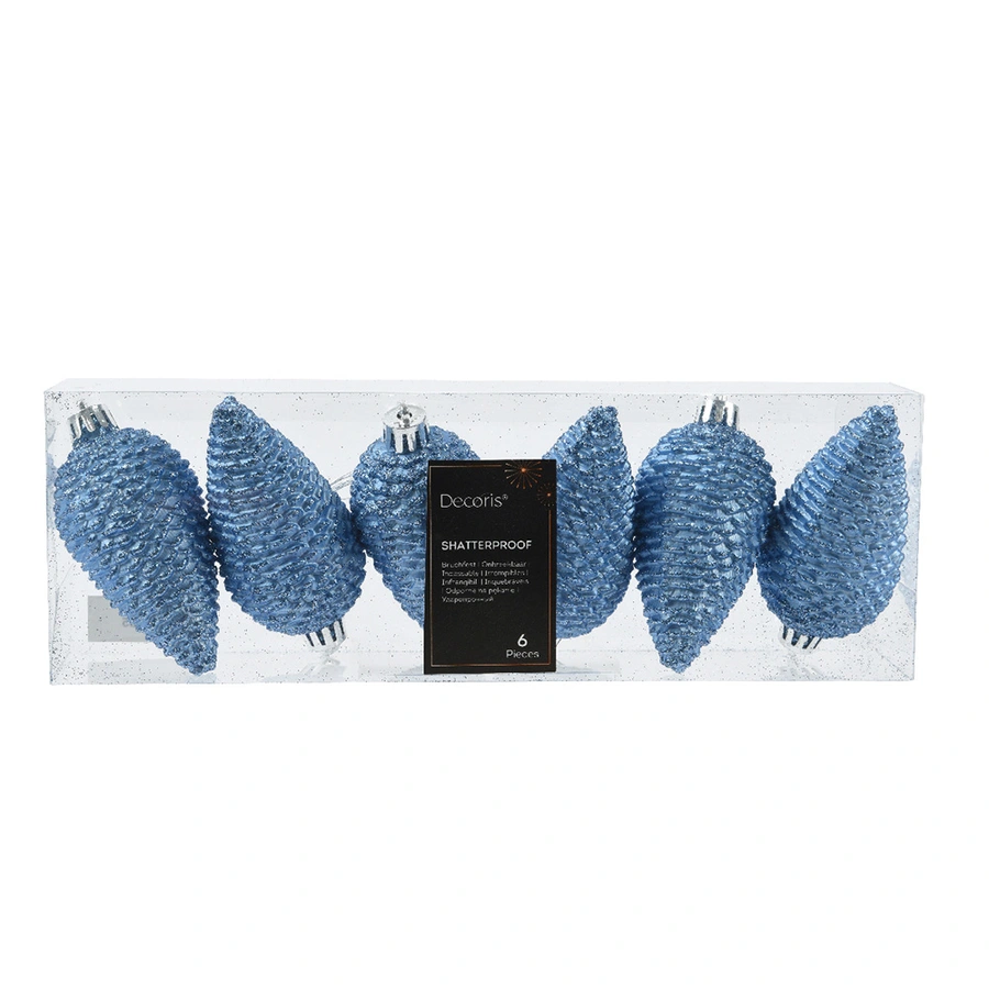 Dennenappels 6 st. - Sky Blue - afbeelding 1