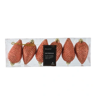 Dennenappels 6 st. - Warm Orange - afbeelding 1
