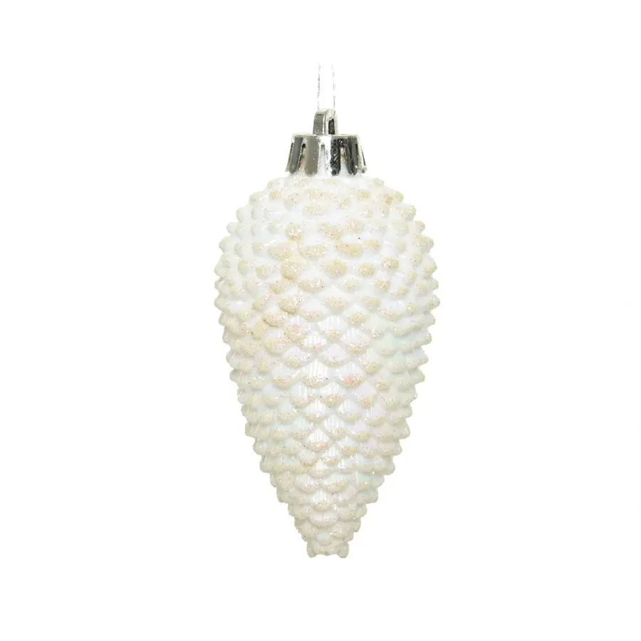 Dennenappels 6 st. - Iris Wit - afbeelding 2