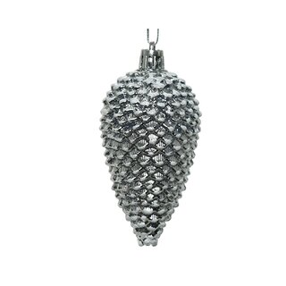 Kersthanger Dennenappel - Zilver