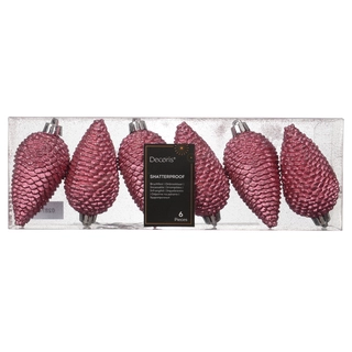 Dennenappels 6 st. - Bloesem Roze