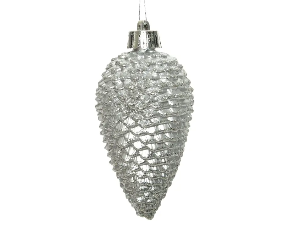 Dennenappels 6 st. - Zilver - afbeelding 2