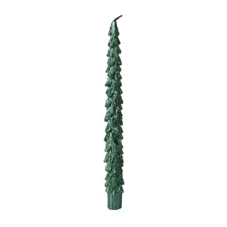 Dinerkaarsen Wax Kerstboom Dennengroen - 2 st.
