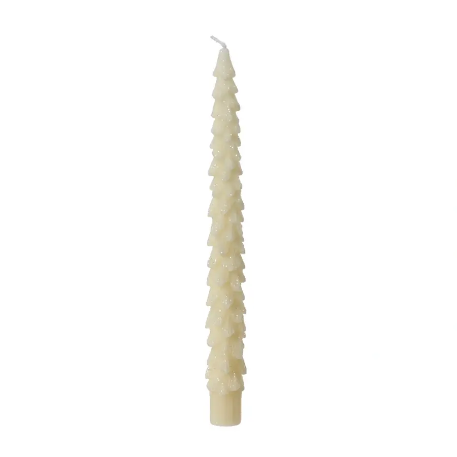 Dinerkaarsen Wax Kerstboom Wolwit - 2 st. - afbeelding 1