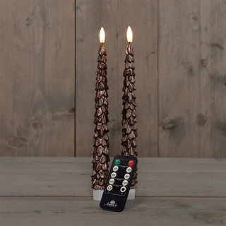 LED Dinerkaars Kerstboom Wax Brons 27 cm - 2 st. - afbeelding 1