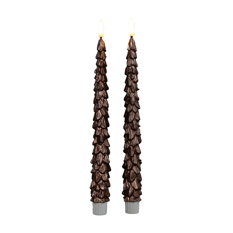 LED Dinerkaars Kerstboom Wax Brons 27 cm - 2 st. - afbeelding 2