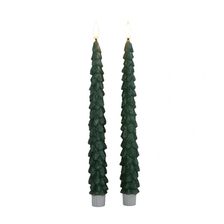 LED Dinerkaars Kerstboom Wax Groen 27 cm - 2 st. - afbeelding 2