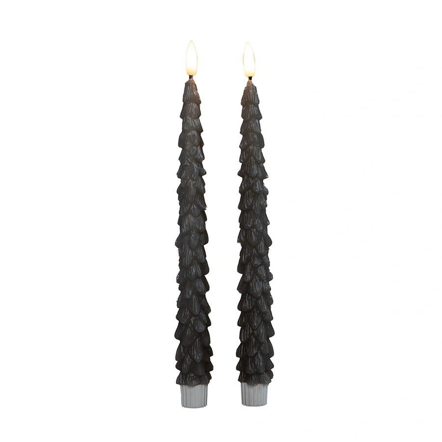 LED Dinerkaars Kerstboom Wax Taupe 27 cm - 2 st. - afbeelding 2