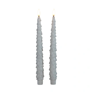 LED Dinerkaars Kerstboom Wax Wit 27 cm - 2 st. - afbeelding 2