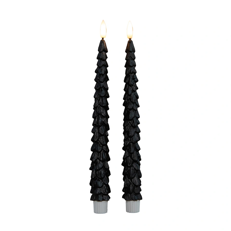 LED Dinerkaars Kerstboom Wax Zwart 27 cm - 2 st. - afbeelding 2