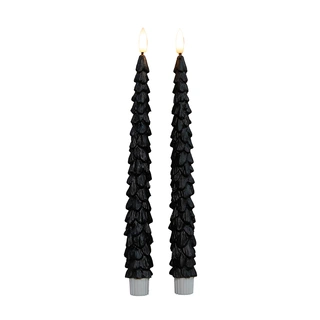 LED Dinerkaars Kerstboom Wax Zwart 27 cm - 2 st. - afbeelding 2