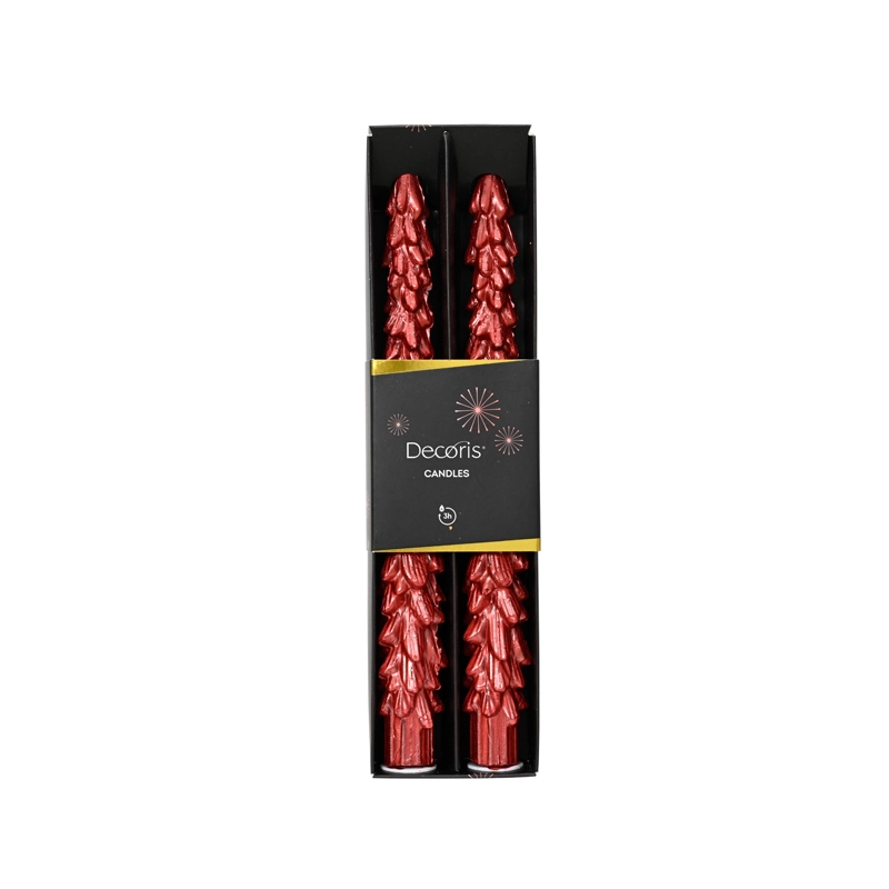 Dinerkaars Kerstboom Metallic Rood - afbeelding 1