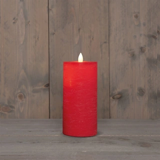 LED Kaars Rustiek Wax Rood Ø7,5x15 cm - afbeelding 1
