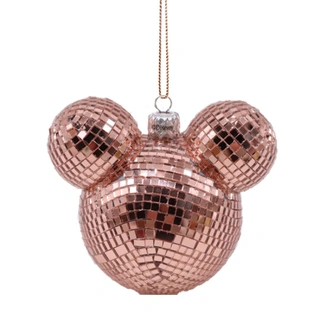 Disney Kerstbal met Oortjes Disco - Rosé Goud