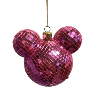 Disney Kerstbal met Oortjes Disco - Roze