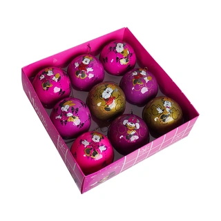 Disney Kerstballen Minnie 9 st. - Roze/Goud - afbeelding 2