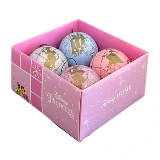 Disney Kerstballen Prinses 4 st. - Roze/Blauw