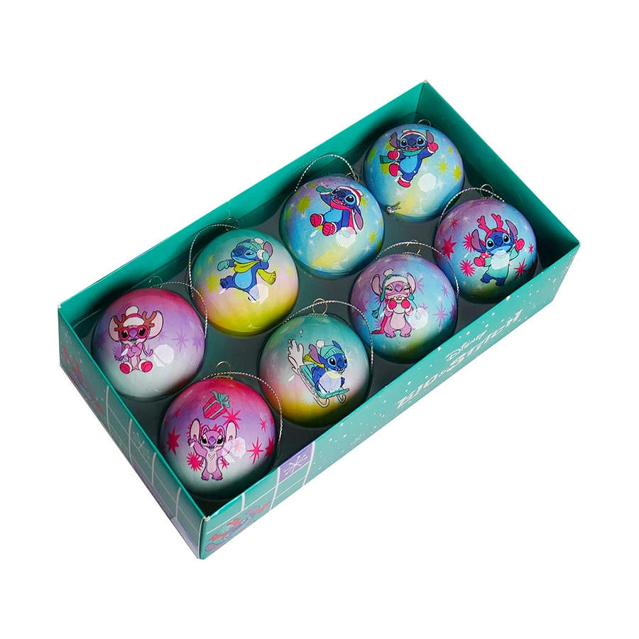 Disney Kerstballen Stitch 8 st. - Blauw/Roze - afbeelding 2