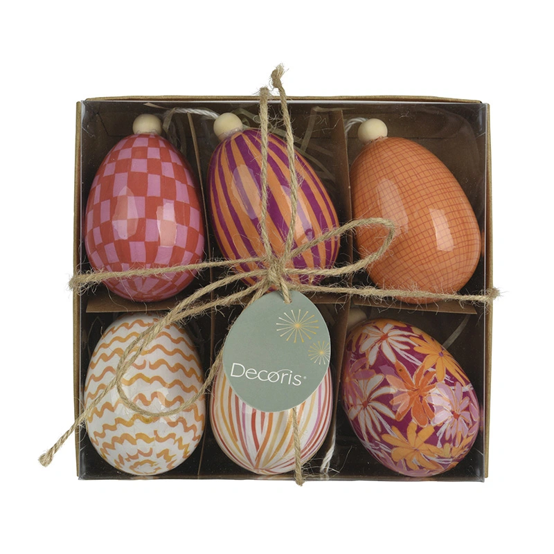 Paasei Mix Roze/Oranje - 6 st.