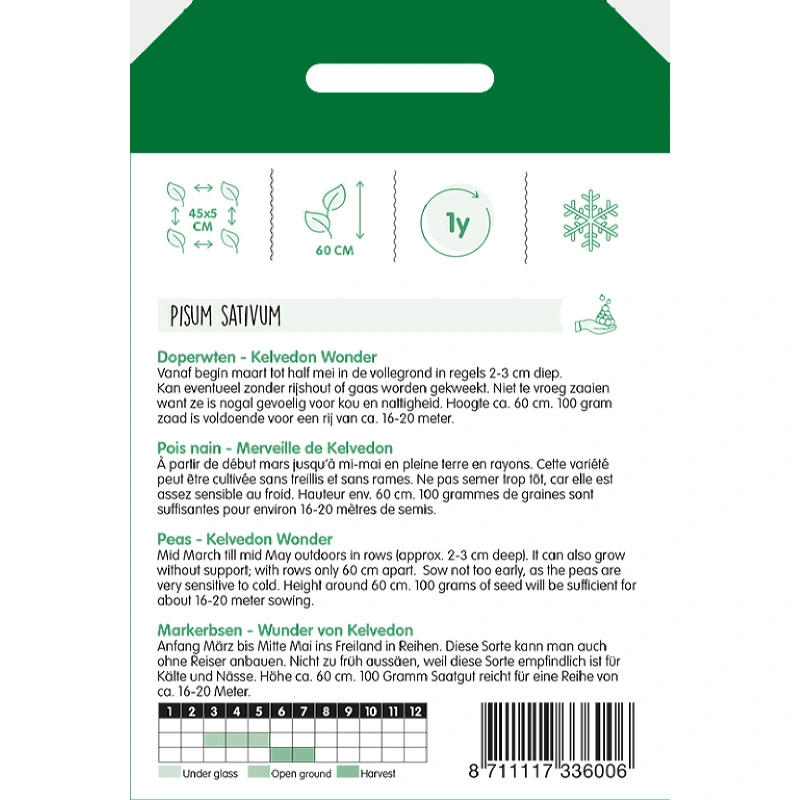 Doperwten Kelvedon Wonder, 100g - afbeelding 2