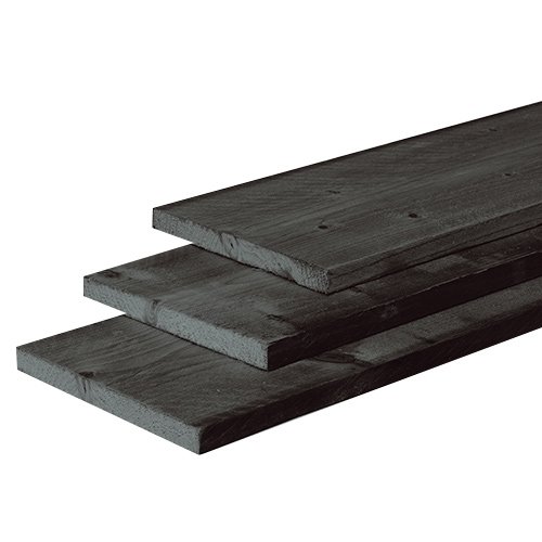 Douglas plank 2,2x20x300, zwart gedompeld - afbeelding 1