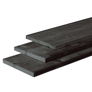 Douglas plank 2,5x25x400, zwart gedompeld