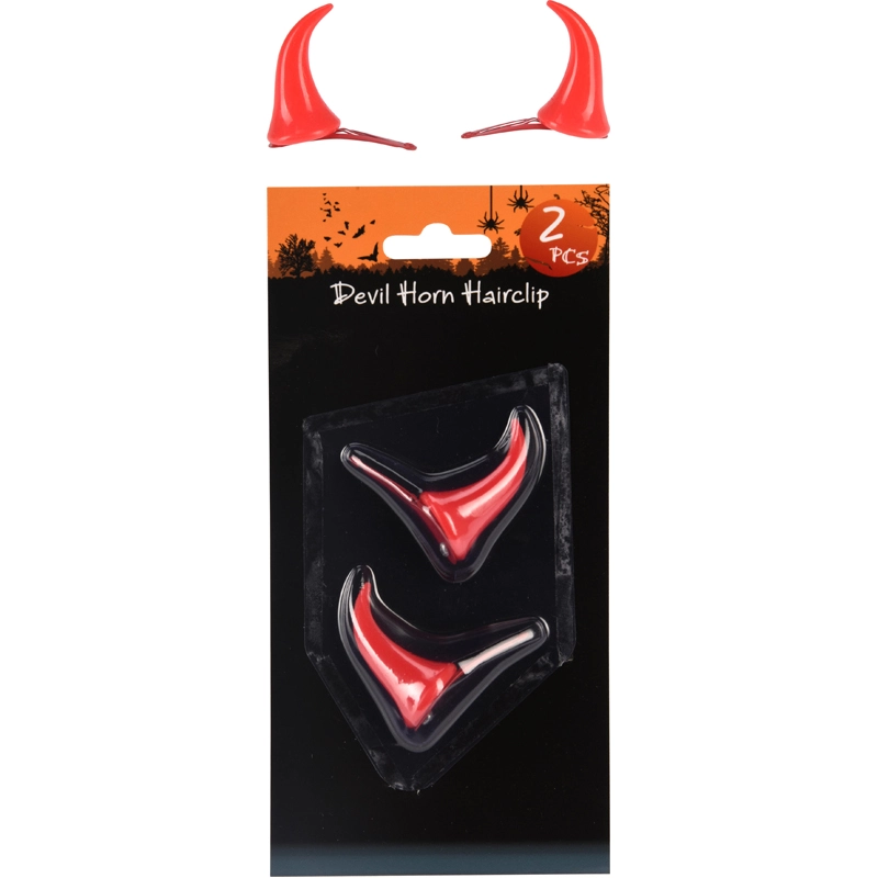 Duivelshoorn haarclip set 2-delig