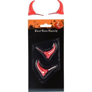 Duivelshoorn haarclip set 2-delig