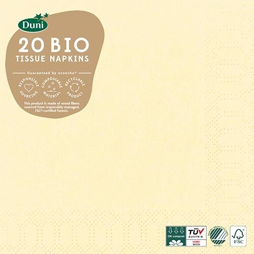 Duni Bio Servetten Crème - 33x33 cm