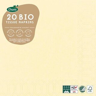 Duni Bio Servetten Crème - 33x33 cm