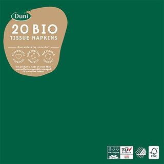 Duni Bio Servetten Donkergroen - 33x33 cm koopt u bij De Boet