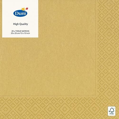 Duni Servetten Goud - 33x33 cm