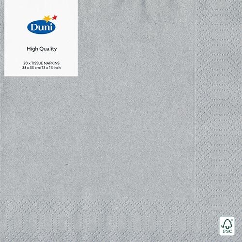 Duni Servetten Zilver - 33x33 cm