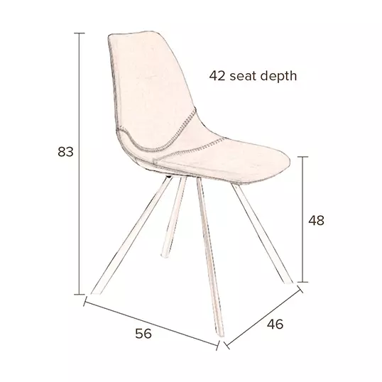 Dutchbone Chair Franky - Bruin - afbeelding 5