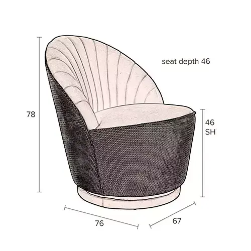 Dutchbone Madison Draaifauteuil - Whiskey - afbeelding 6