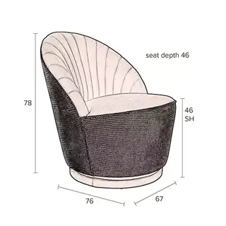 Dutchbone Madison Draaifauteuil - Whiskey - afbeelding 6