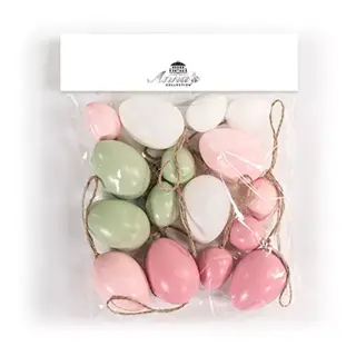 Paaseieren wit/roze/groen 4/6 cm - 16 st. | Tuincentrum De Boet