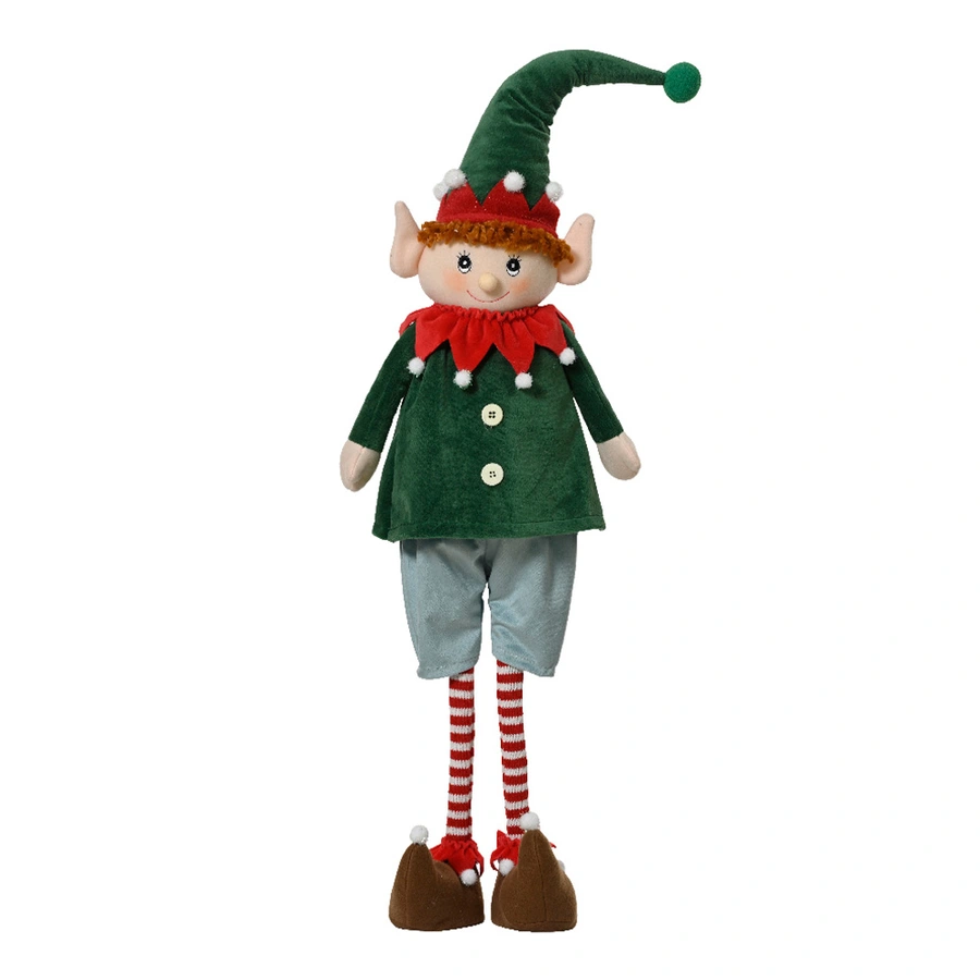 Elf met Groen Pakje Knuffel Staand - 60 cm