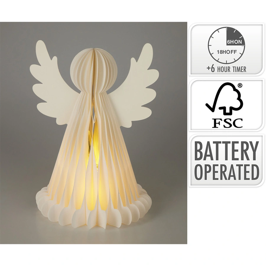 Engel Papier LED Wit - 38 cm