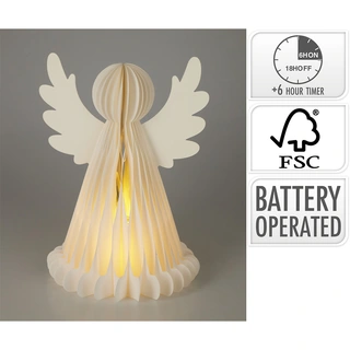 Engel Papier LED Wit - 38 cm